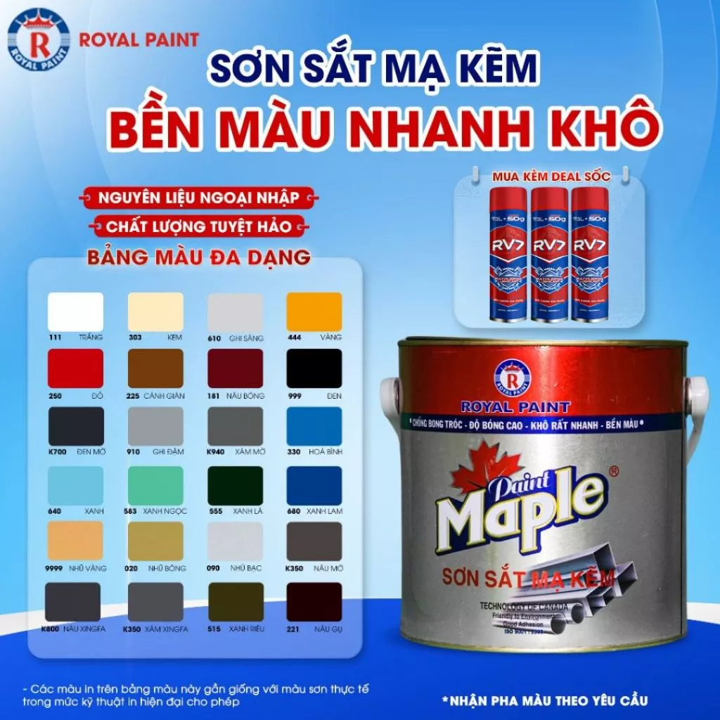 SƠN SẮT MẠ KẼM MAPLE
